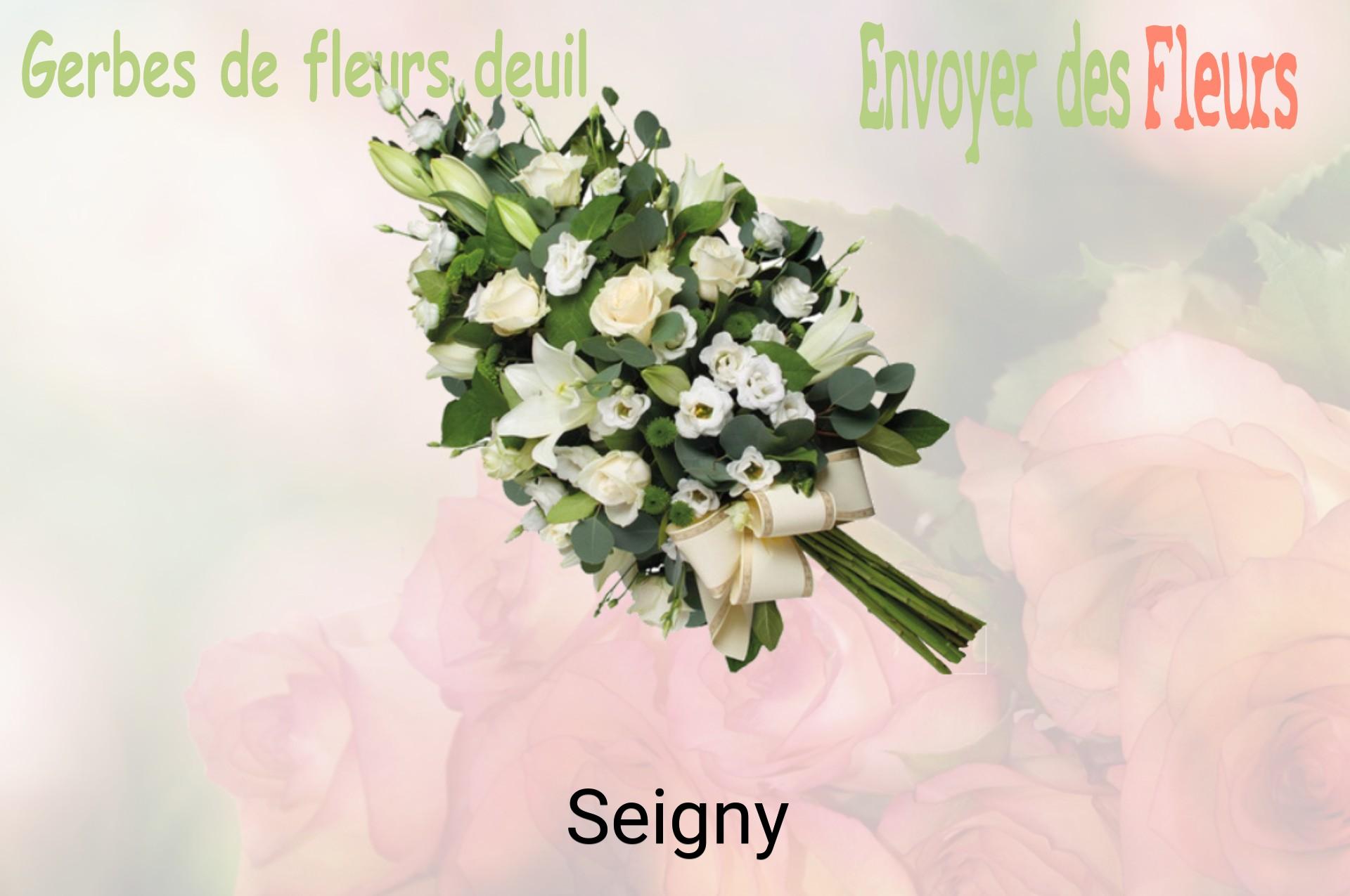 Gerbe de fleurs de deuil livrée à Seigny